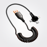 6A Coiled Fast Charging Cable for Car & Home